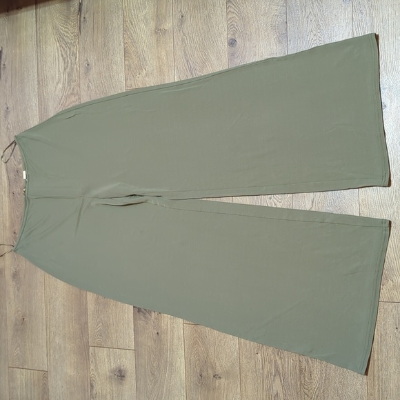 Cult Gaia Kora Pant Olive Green Wide-Leg High Waist Back Zip Women's sz 10 - Picture 3 of 13